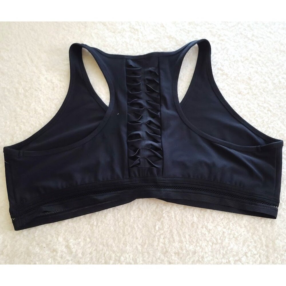 Maurices Ruched Wireless Bralette Plus Size 3X Black Back Cut Design Detail NWOT - Picture 3 of 9